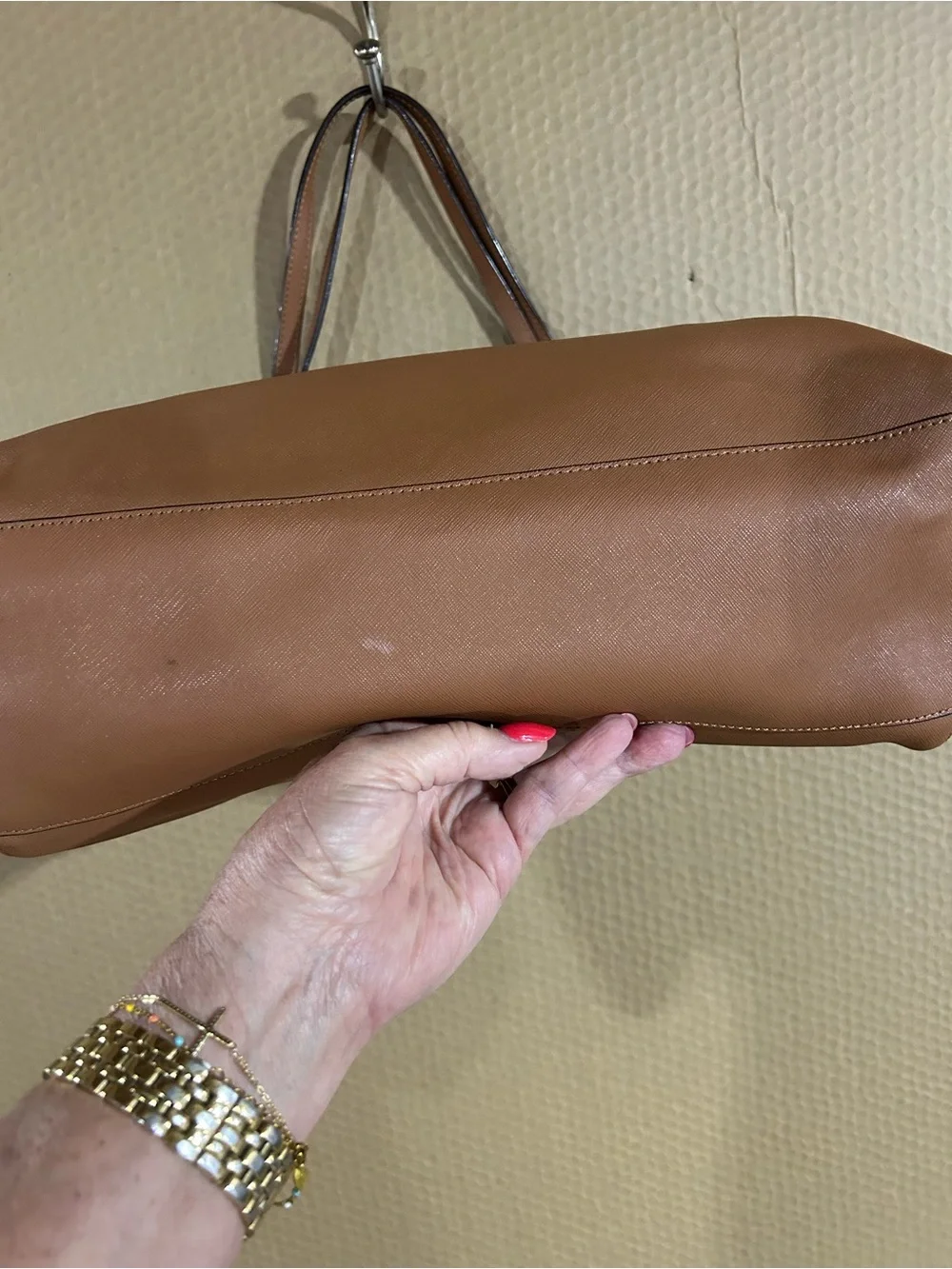Tory Burch Dusty Rose Leather Tote with Dual Straps